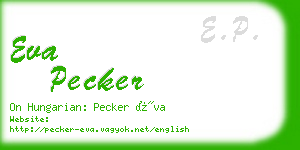 eva pecker business card